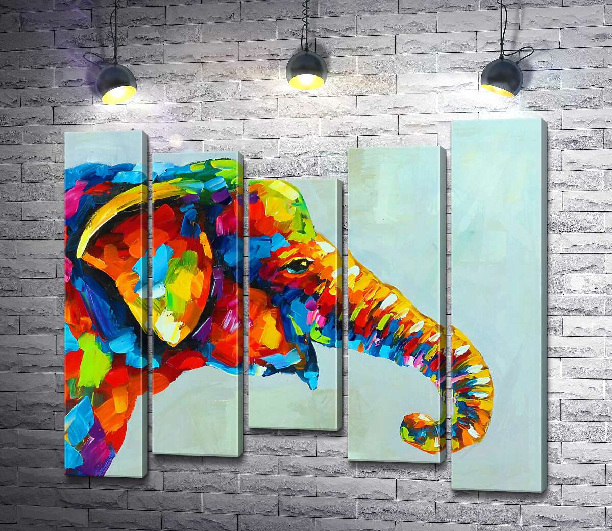 

Модульная картина ArtPoster Красочный слоненок протягивает свой хобот 100x88 см Модуль №28