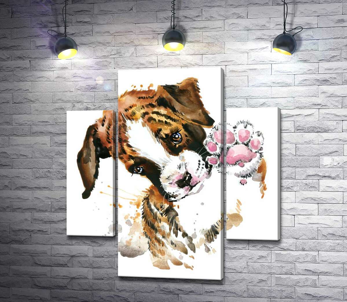 

Модульная картина ArtPoster Маленький щенок протягивает розовую лапку 131x144 см Модуль №7