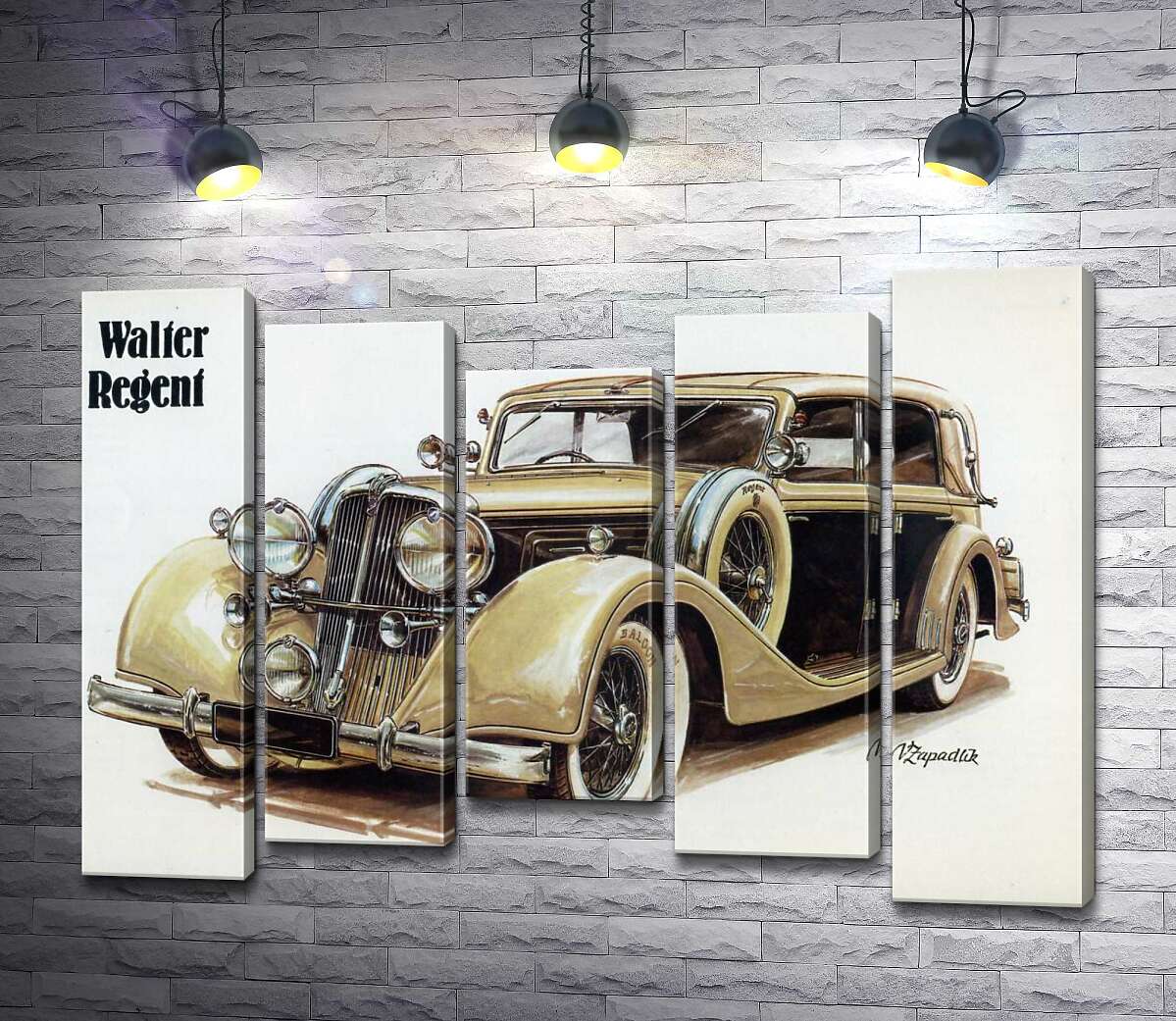 

Модульная картина ArtPoster Кремовый блеск автомобиля Walter Regent 130x95 см Модуль №28