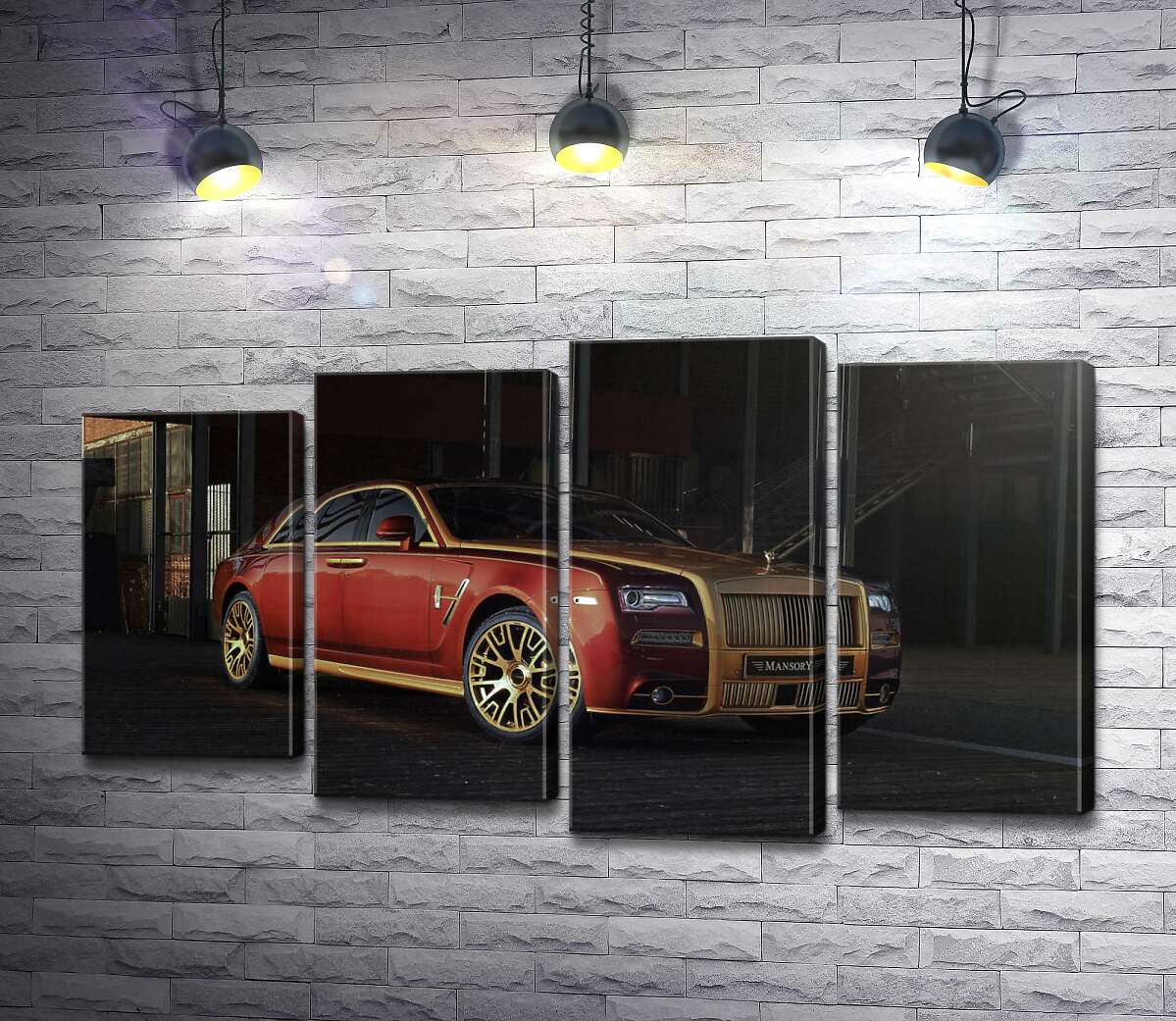 

Модульная картина ArtPoster Красные формы автомобиля седан Роллс-Ройс (Rolls-Royce Ghost) 132x75 см Модуль №21