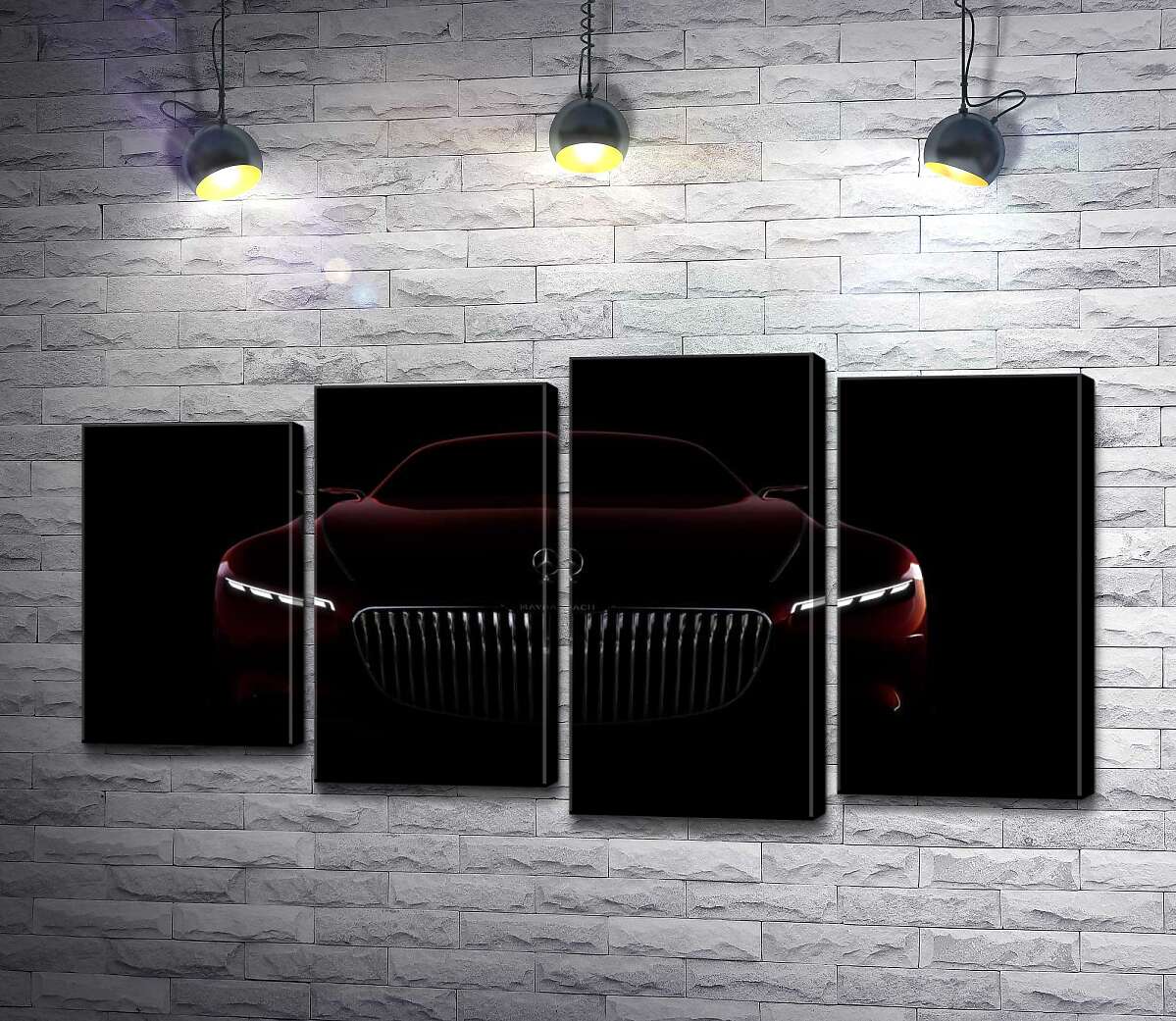 

Модульная картина ArtPoster Красный силуэт автомобиля Mercedes-Maybach S-Class 132x71 см Модуль №21