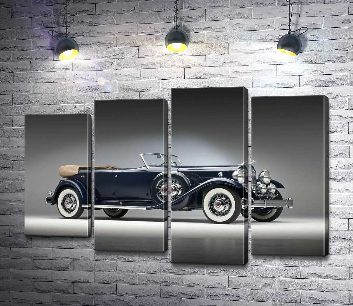 

Модульная картина ArtPoster Люксовый американский синий автомобиль Packard Twin Six 1932 80x54 см Модуль №21