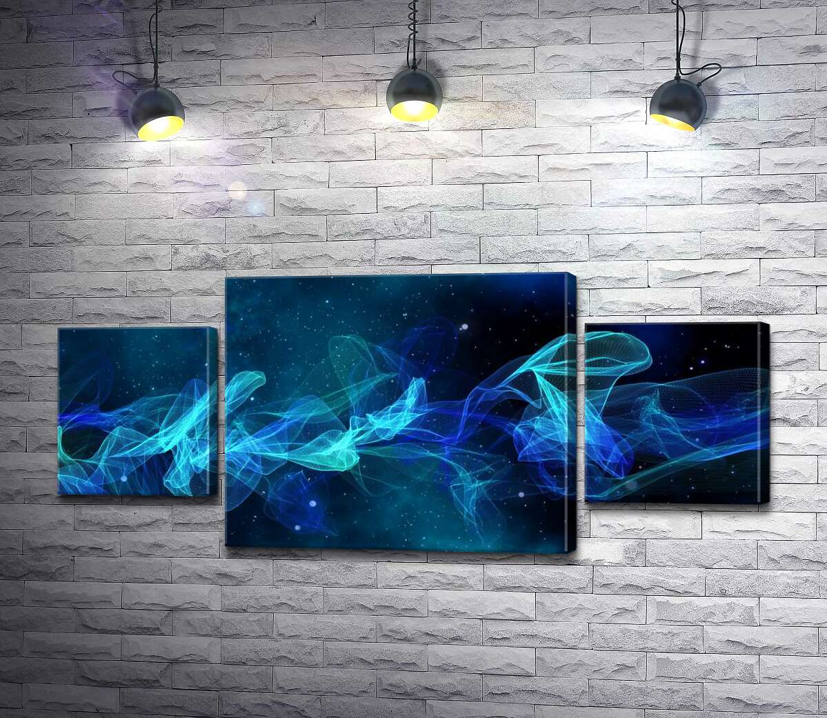 

Модульная картина ArtPoster Магическая дымка голубого дыма 80x38 см Модуль №7