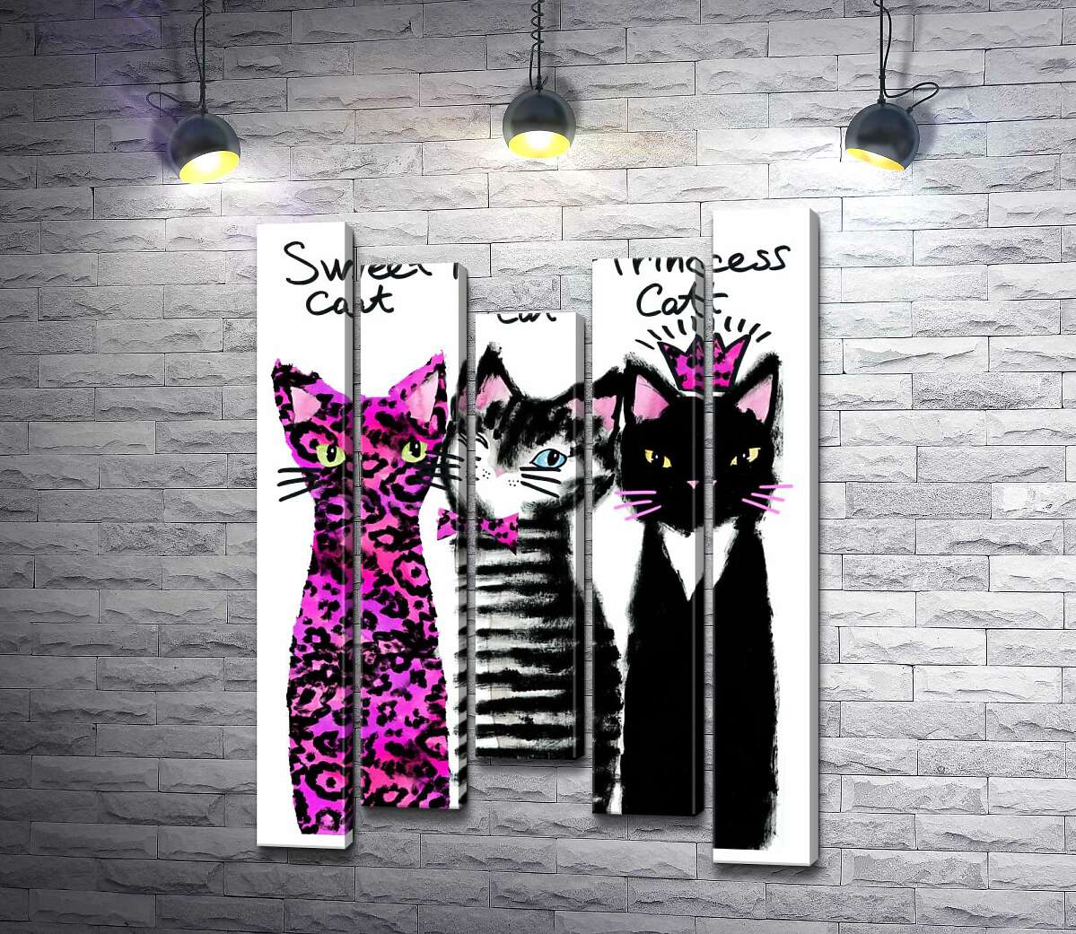 

Модульная картина ArtPoster Коты с розовыми акцентами 130x179 см Модуль №28