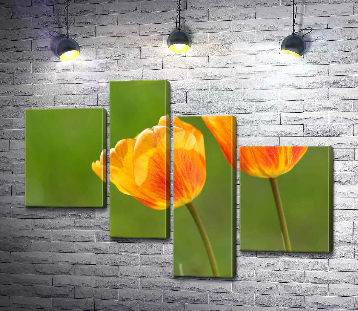 

Модульная картина ArtPoster Красный узор на желтых тюльпанах 100x74 см Модуль №20