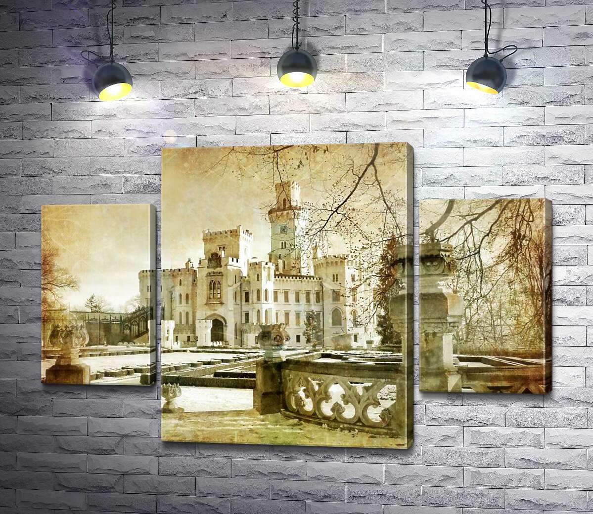 

Модульная картина ArtPoster Манящая чешская зима покрыла замок Глубока (Hluboká) 131x88 см Модуль №7