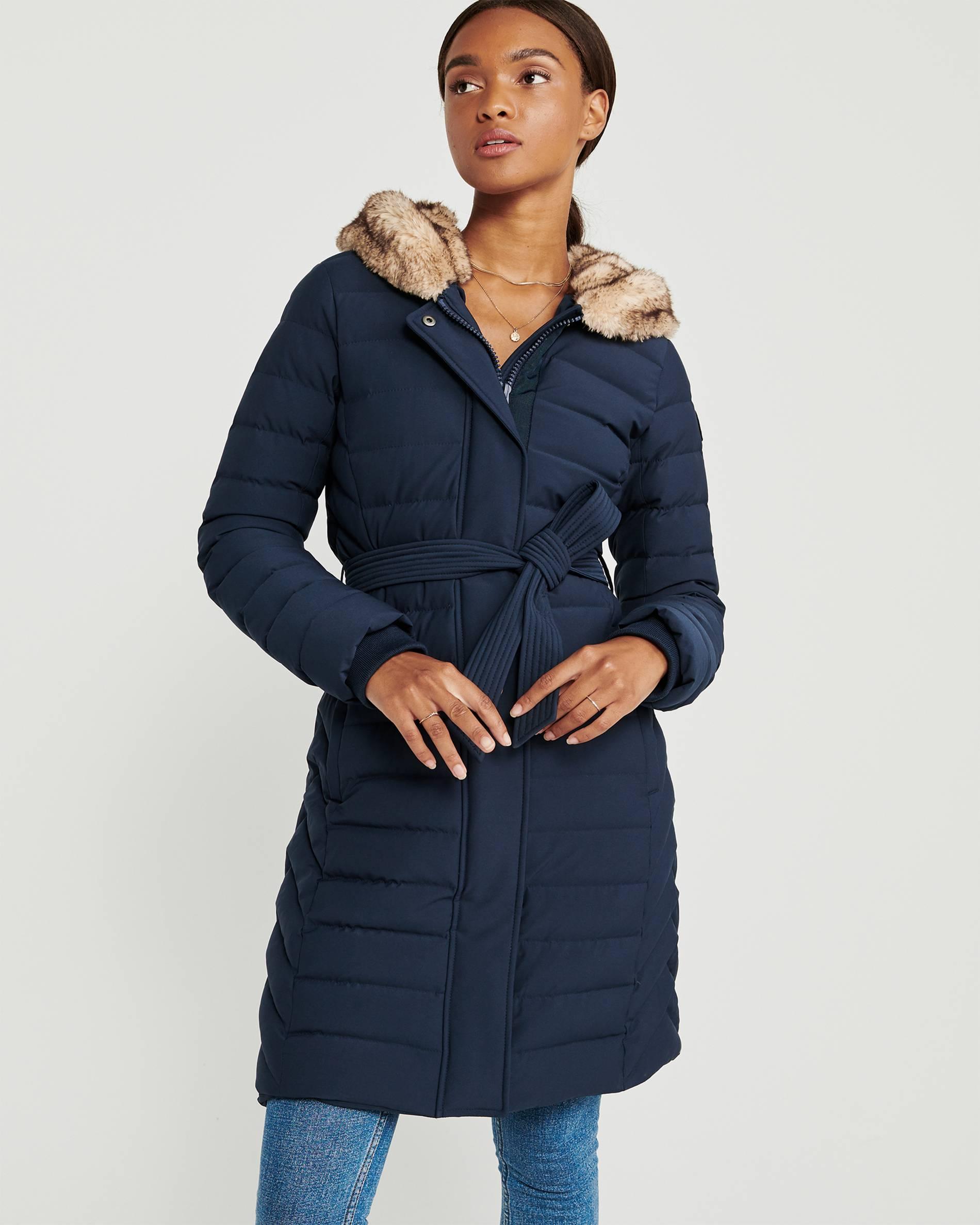 

Пуховик женский - зимний пуховик Abercrombie & Fitch AF6104W S Синий
