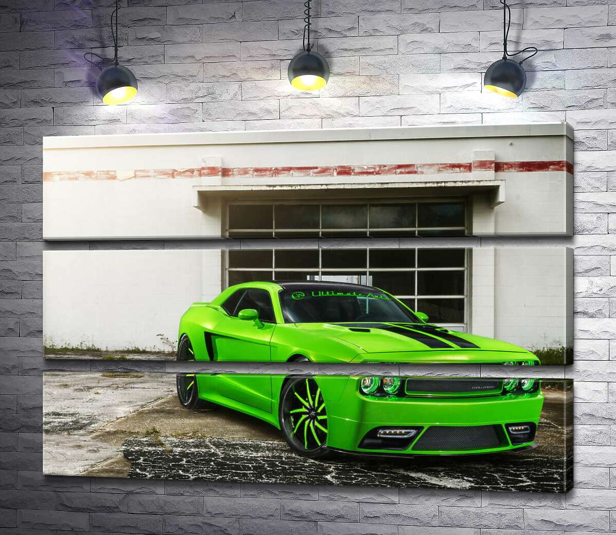 

Модульная картина ArtPoster Лаймовой оттенок автомобиля Dodge Challenger STR8 90x60 см Модуль №13