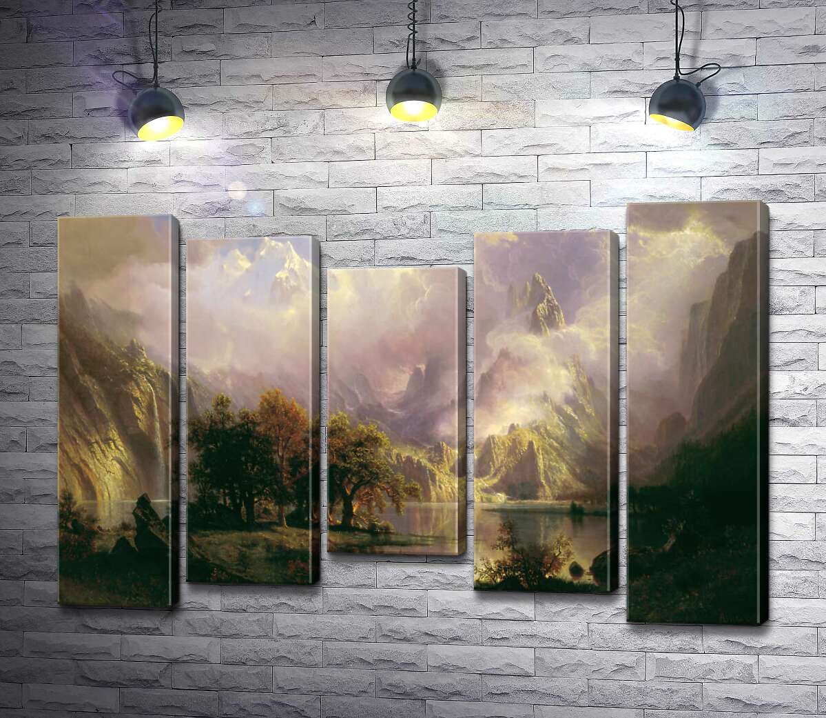 

Модульная картина ArtPoster Ландшафт каменистых гор (Rocky Mountain Landscape) – Альберт Бирштадт (Albert Bierstadt) 100x69 см Модуль №28
