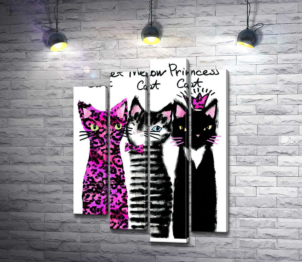 

Модульная картина ArtPoster Коты с розовыми акцентами 80x111 см Модуль №21