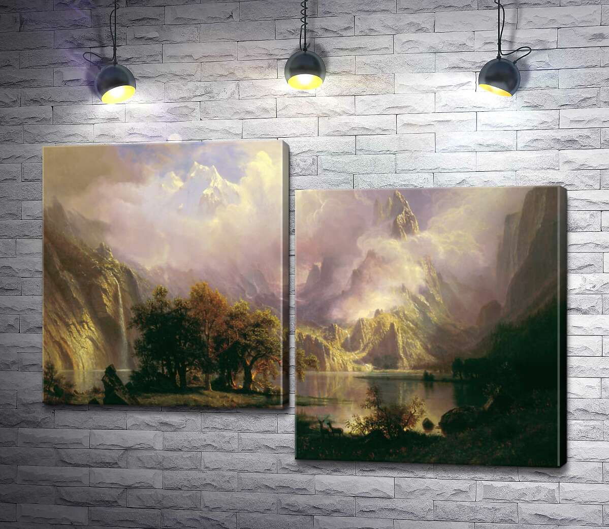 

Модульная картина ArtPoster Ландшафт каменистых гор (Rocky Mountain Landscape) – Альберт Бирштадт (Albert Bierstadt) 100x68 см Модуль №5