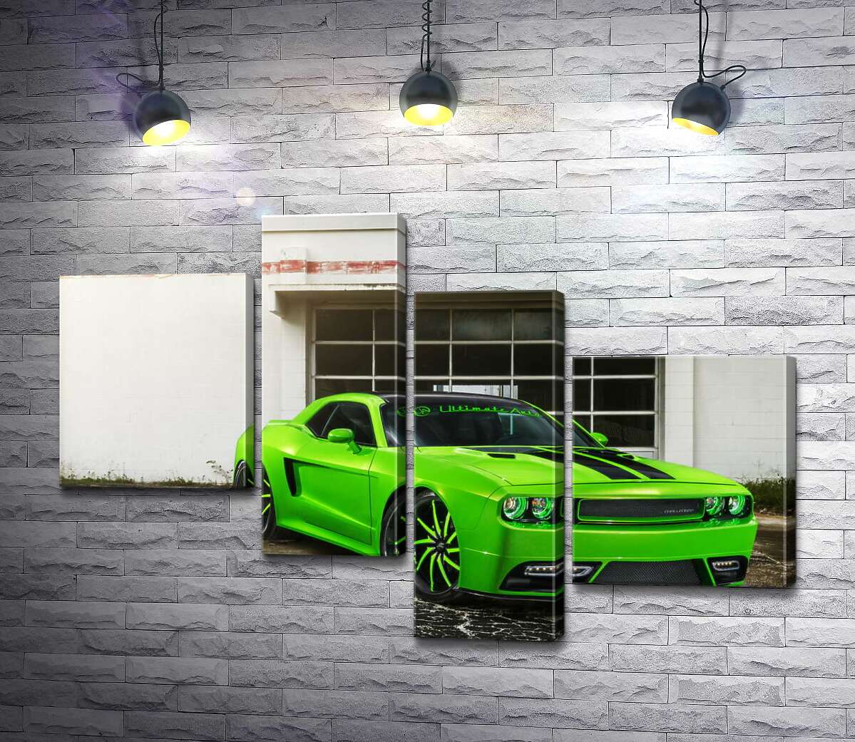 

Модульная картина ArtPoster Лаймовой оттенок автомобиля Dodge Challenger STR8 130x89 см Модуль №20