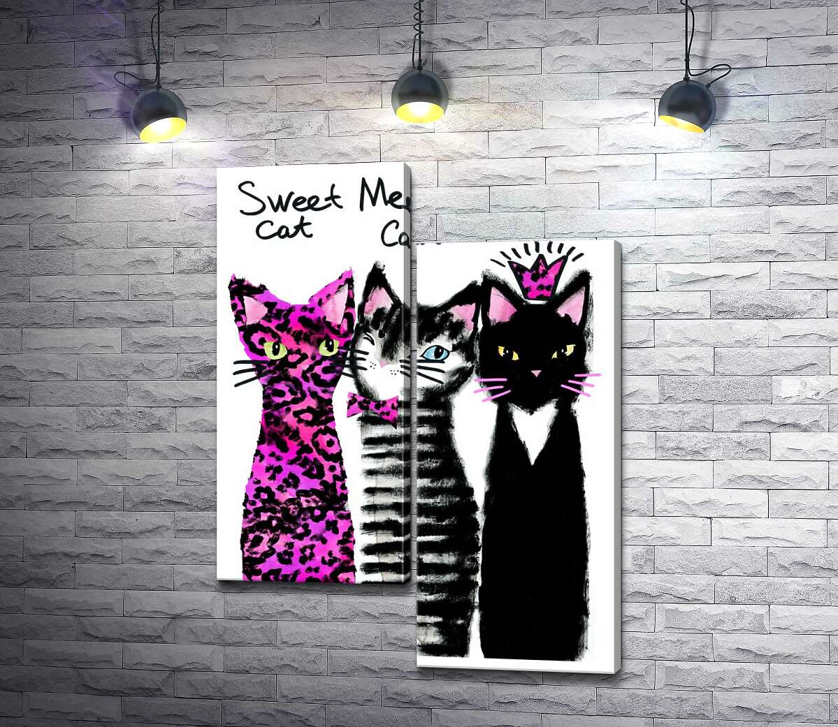 

Модульная картина ArtPoster Коты с розовыми акцентами 130x178 см Модуль №5