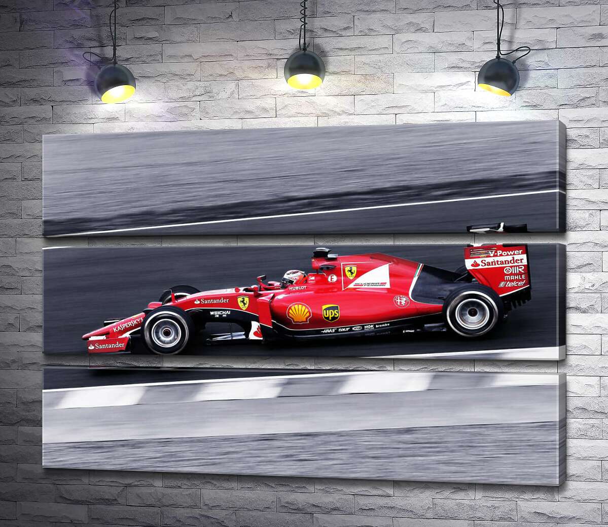 

Модульная картина ArtPoster Красный автомобиль Ferrari на гоночной трассе "Формулы-1" 90x60 см Модуль №13