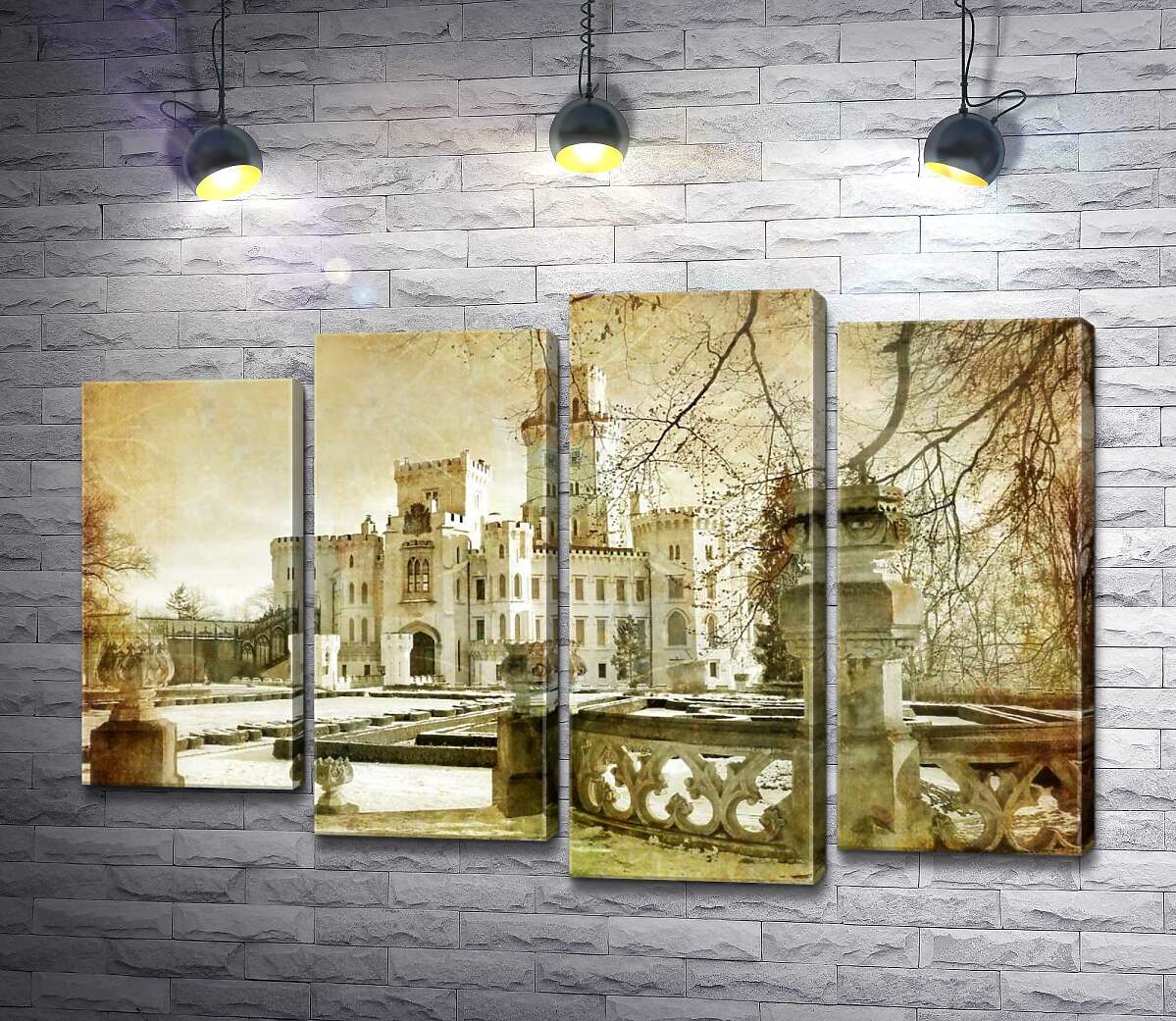 

Модульная картина ArtPoster Манящая чешская зима покрыла замок Глубока (Hluboká) 132x88 см Модуль №21