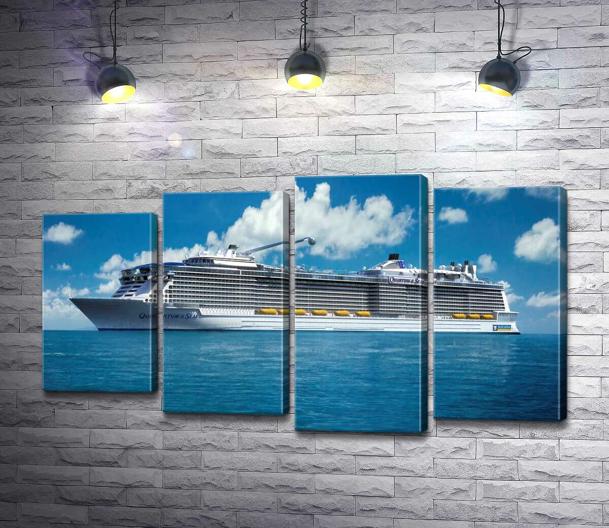 

Модульная картина ArtPoster Круизное судно "Quantum of the Seas" плывет спокойными водами океана 100x58 см Модуль №21