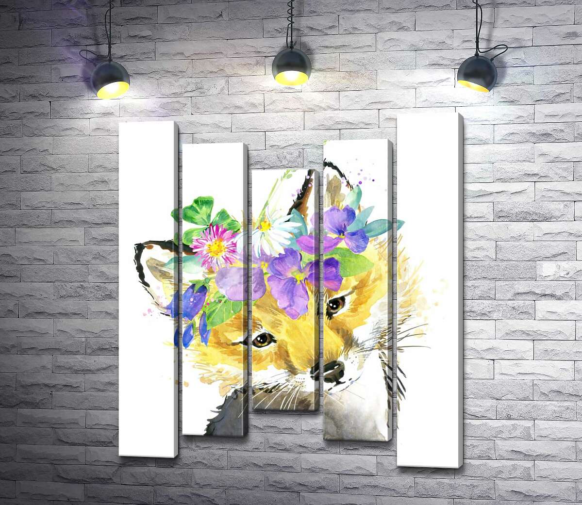 

Модульная картина ArtPoster Лиса в венке из полевых цветов 100x120 см Модуль №28