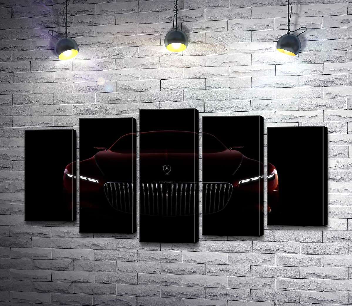 

Модульная картина ArtPoster Красный силуэт автомобиля Mercedes-Maybach S-Class 100x55 см Модуль №26