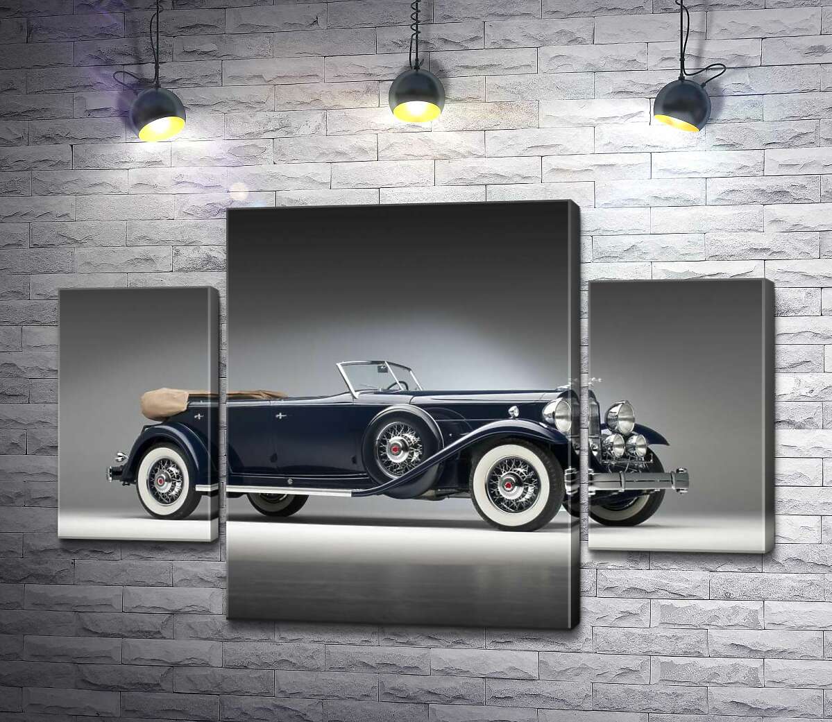 

Модульная картина ArtPoster Люксовый американский синий автомобиль Packard Twin Six 1932 131x88 см Модуль №7