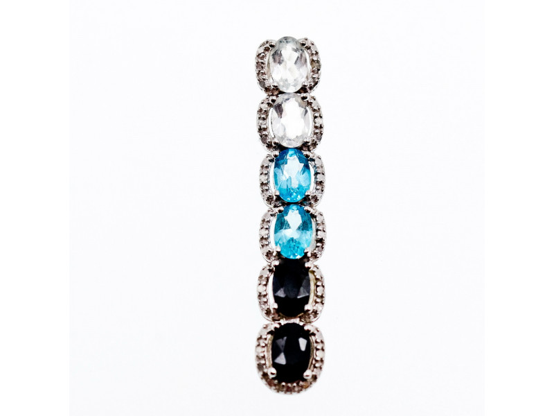 

Серебряный кулон с камнями гошенит топаз и турмалин Натуральный Sky Jewelry 003724
