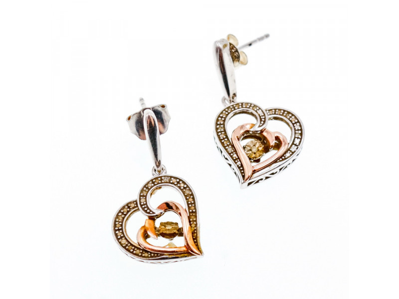 

Серебряные серьги со вставками из золота Сердца Sky Jewelry 003671