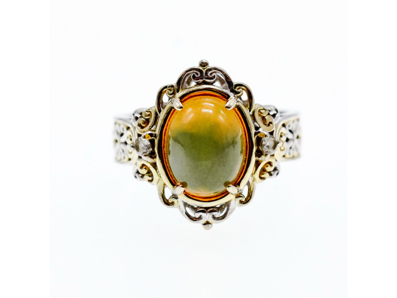 

Серебряное кольцо с опалом и гошенитом Натуральный Sky Jewelry 003654