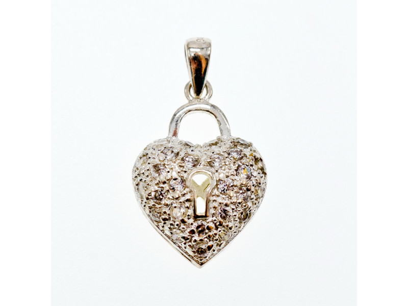 

Серебряный кулон с фианитами Замочек сердца Sky Jewelry 003725
