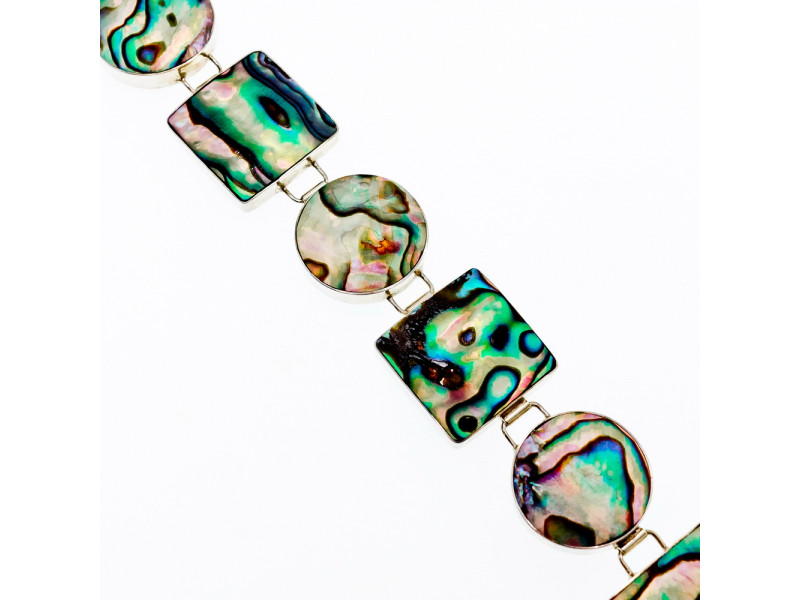 

Серебряный браслет со вставками из галиотиса Натуральный Sky Jewelry 003727