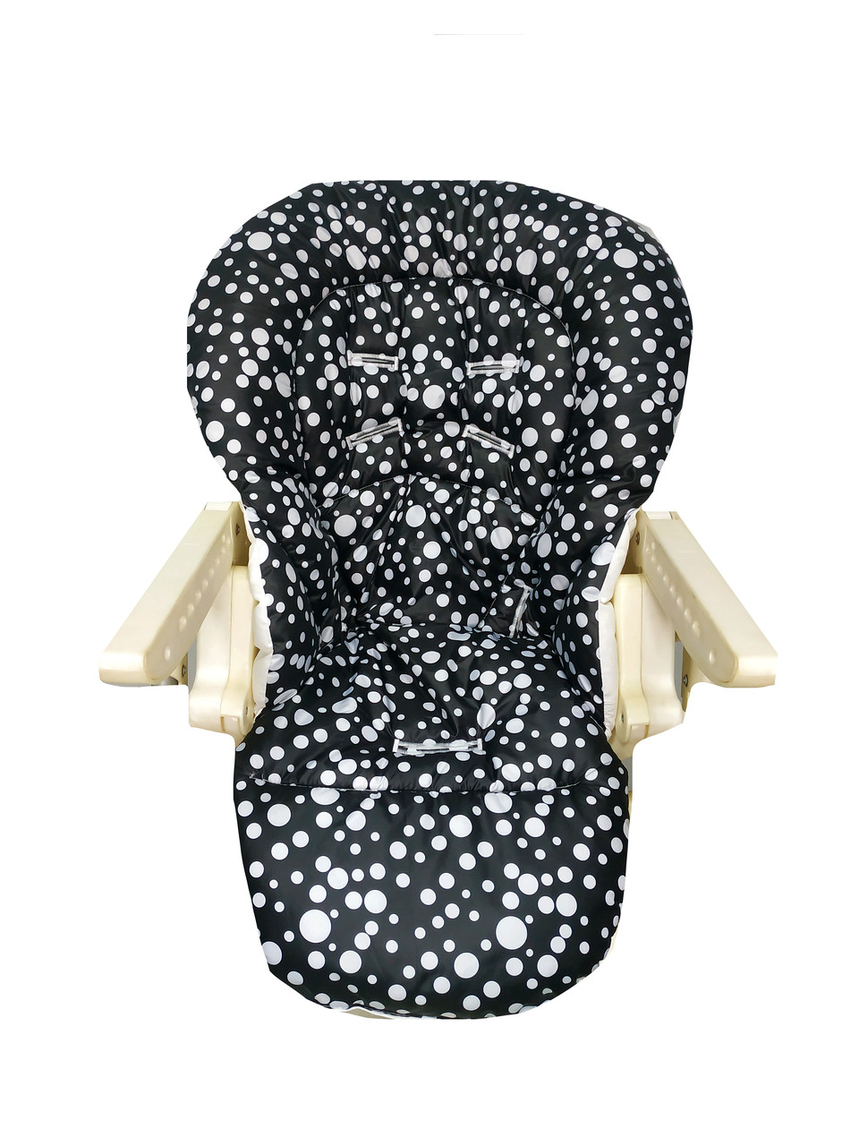 

Чехол на стульчик для кормления Chicco Polly Magic Горошек черный