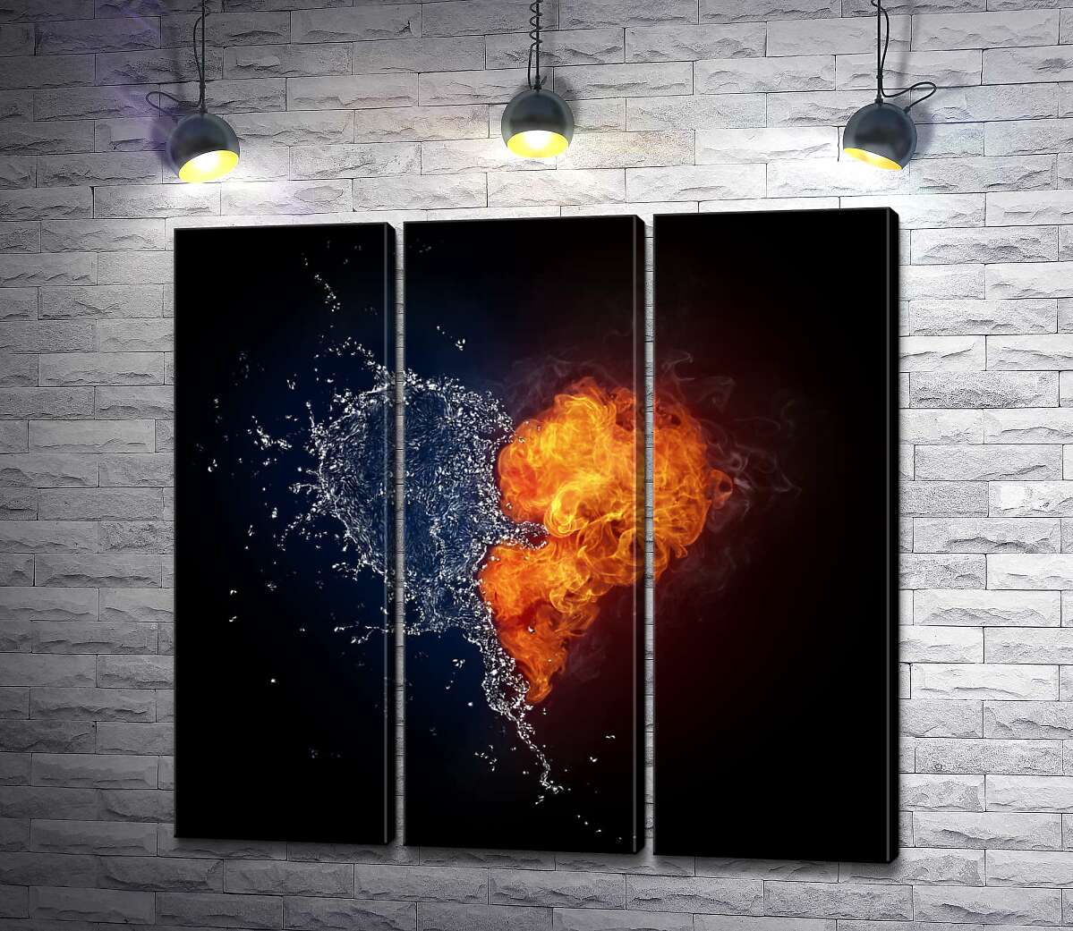 

Модульная картина ArtPoster Непобедимая любовь: сердце из огня и воды 132x126 см Модуль №11