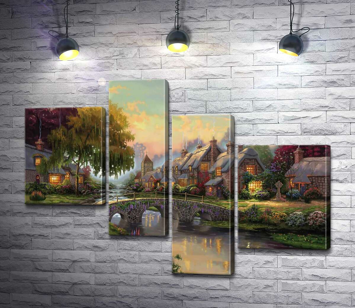 

Модульная картина ArtPoster Мост из брусчатки (Cobblestone Bridge) – Томас Кинкейд (Thomas Kinkade) 100x74 см Модуль №20