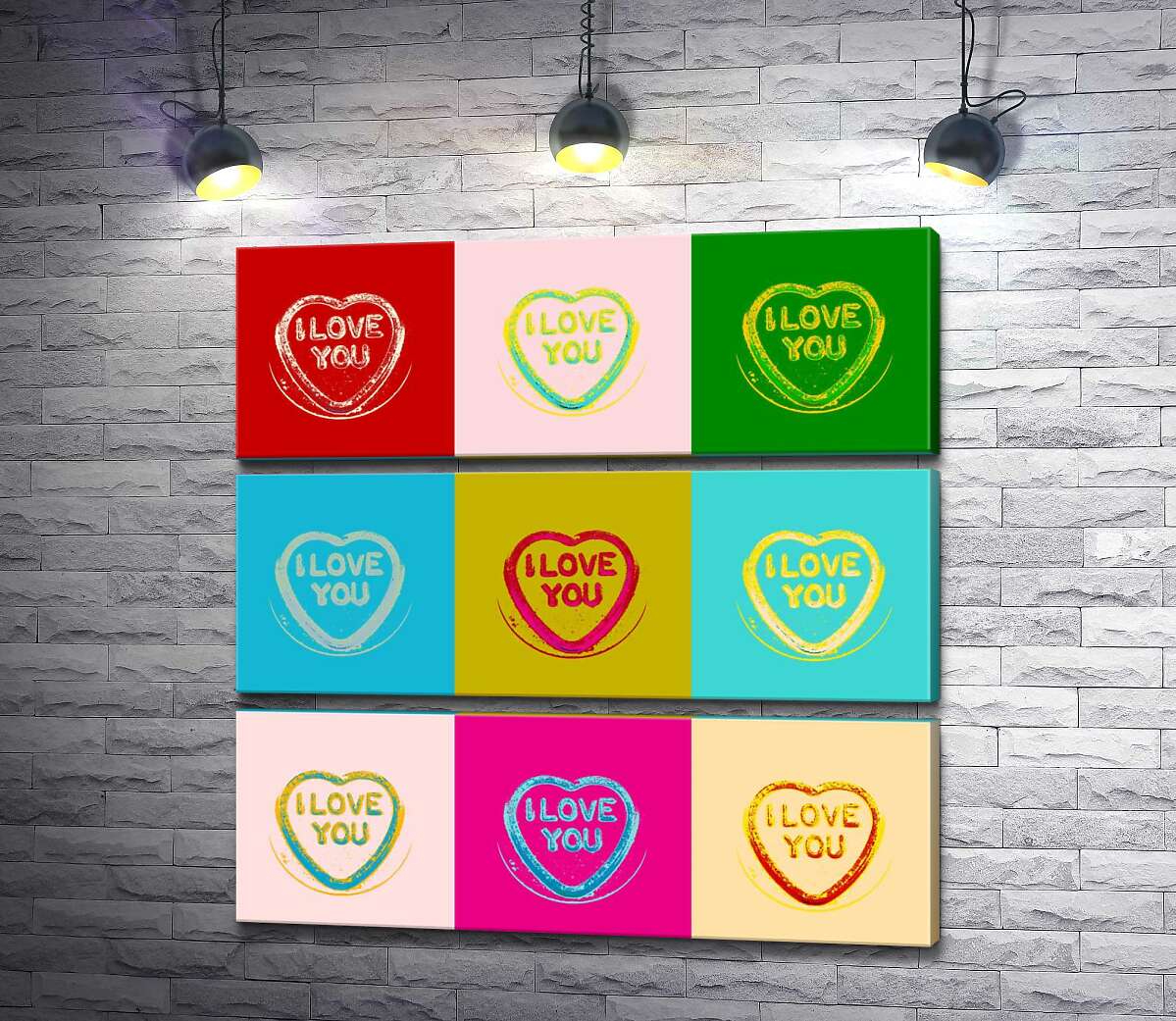 

Модульная картина ArtPoster Надпись "I love you" в ярком стиле поп-арт 100x102 см Модуль №13