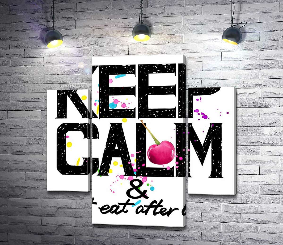 

Модульная картина ArtPoster Надпись черными буквами "keep calm and don't eat after 6 p.m." 100x100 см Модуль №7