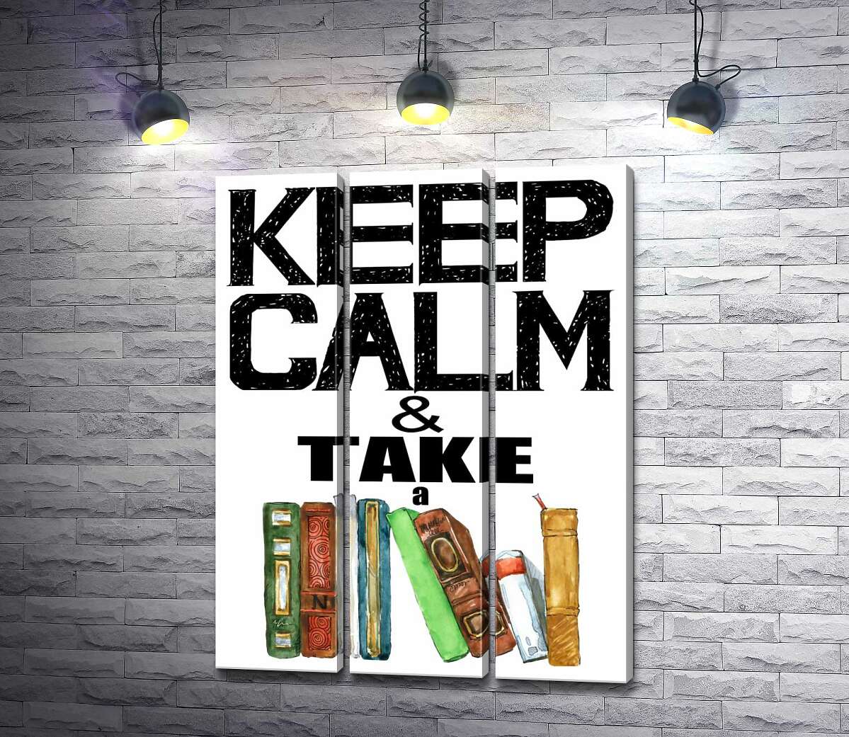 

Модульная картина ArtPoster Надпись с книгами "keep calm and take a book" 132x177 см Модуль №11