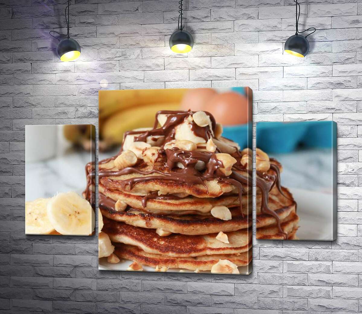 

Модульная картина ArtPoster Нежный вкус панкейков со сладким сочетанием шоколада и бананов 100x69 см Модуль №7