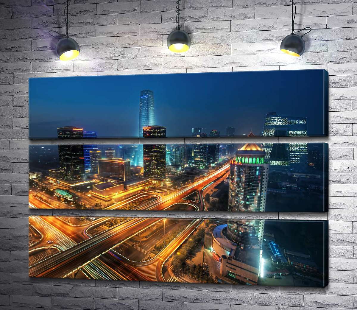 

Модульная картина ArtPoster Ночной трафик на дорогах Пекина 86x60 см Модуль №13