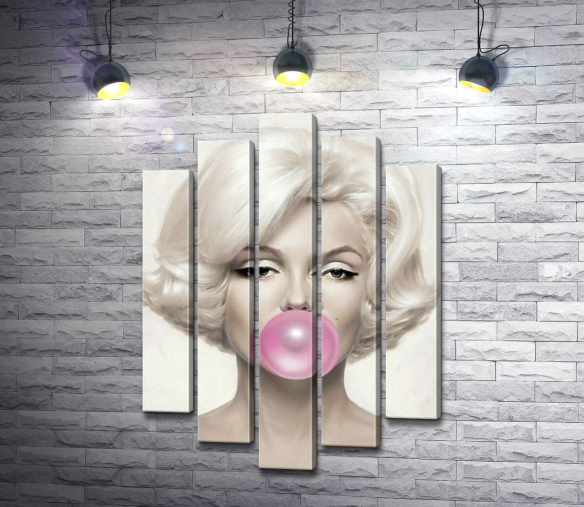 

Модульная картина ArtPoster Мэрилин Монро (Marilyn Monroe) надувает розовую жвачку 130x187 см Модуль №26