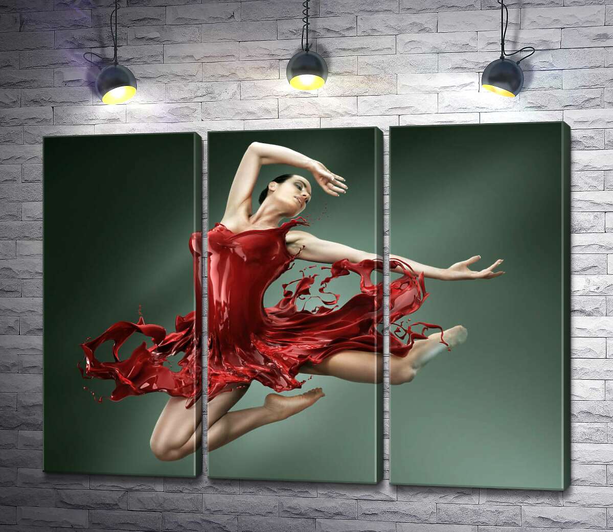 

Модульная картина ArtPoster Нежная балерина грациозно летит в сочно-красном платье 132x98 см Модуль №11