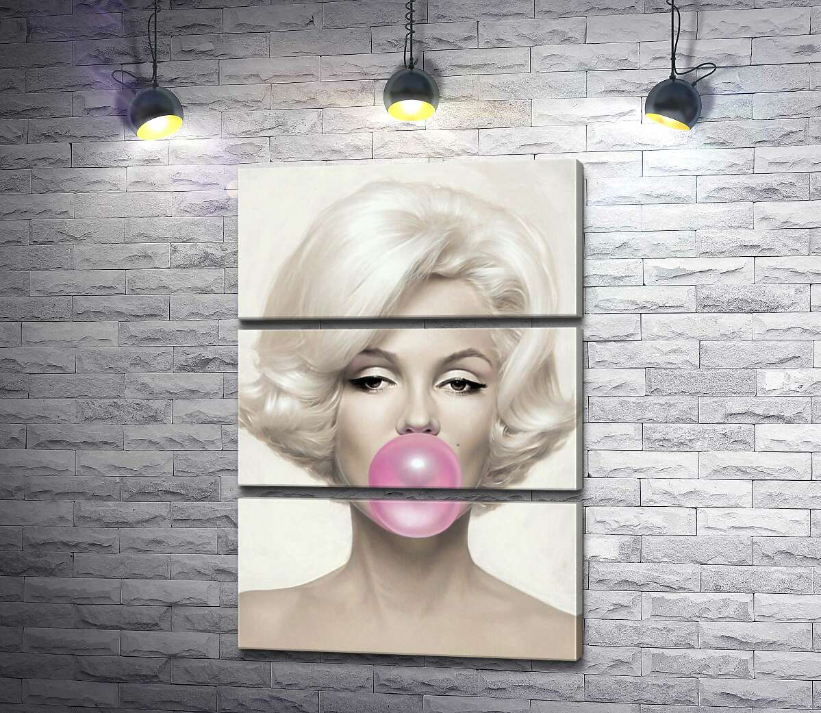 

Модульная картина ArtPoster Мэрилин Монро (Marilyn Monroe) надувает розовую жвачку 100x144 см Модуль №13