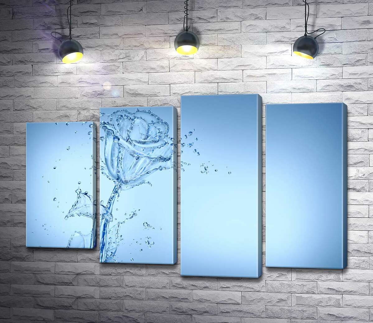 

Модульная картина ArtPoster Небесные оттенки розы из прозрачных потоков воды 132x87 см Модуль №21