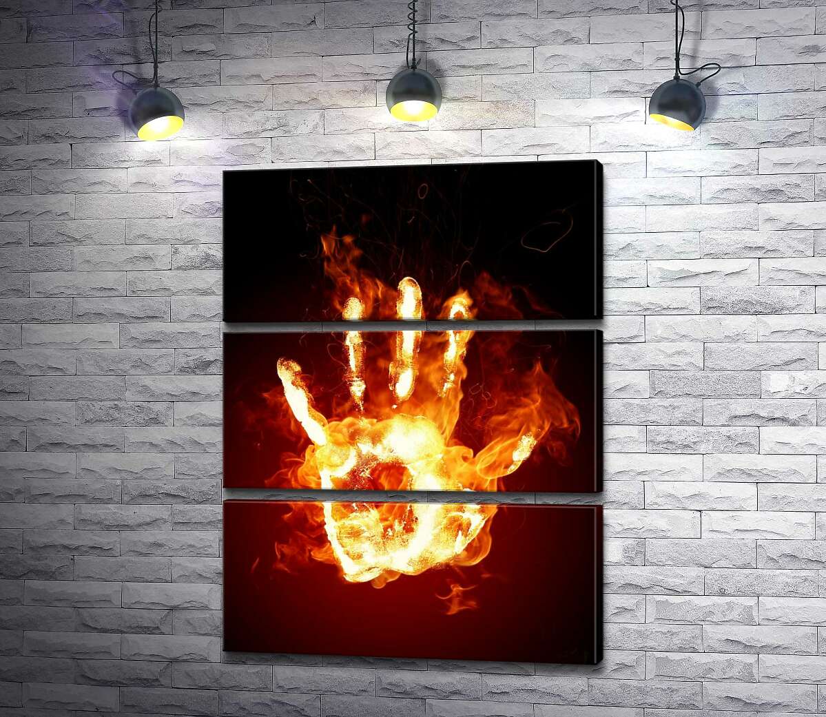 

Модульная картина ArtPoster Огненный отпечаток ладони 50x66 см Модуль №13