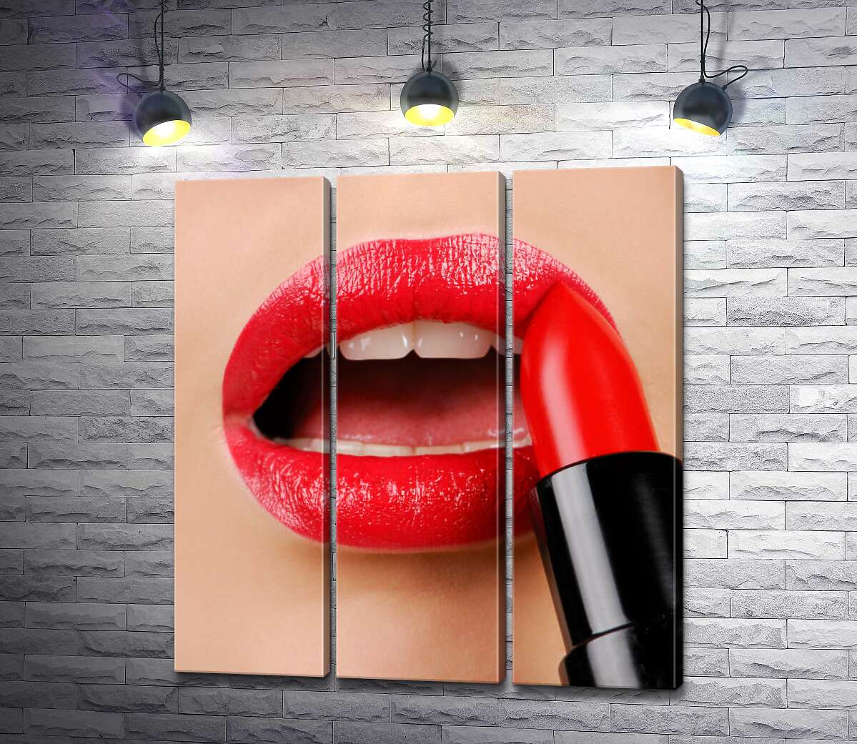 

Модульная картина ArtPoster Нежные губы, накрашенные красной помадой 132x145 см Модуль №11