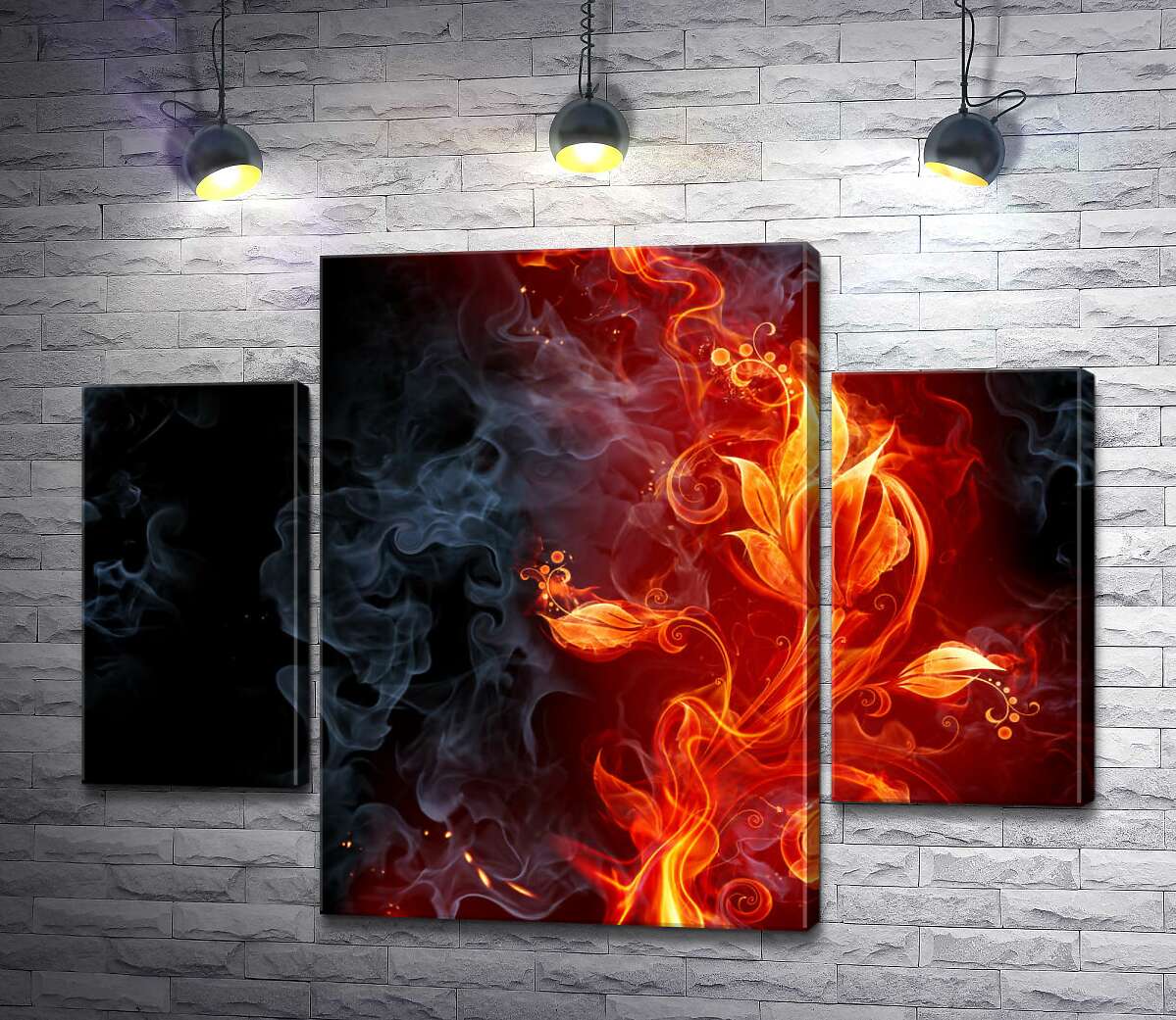 

Модульная картина ArtPoster Огненный цветок в дымовой завесе 100x75 см Модуль №7
