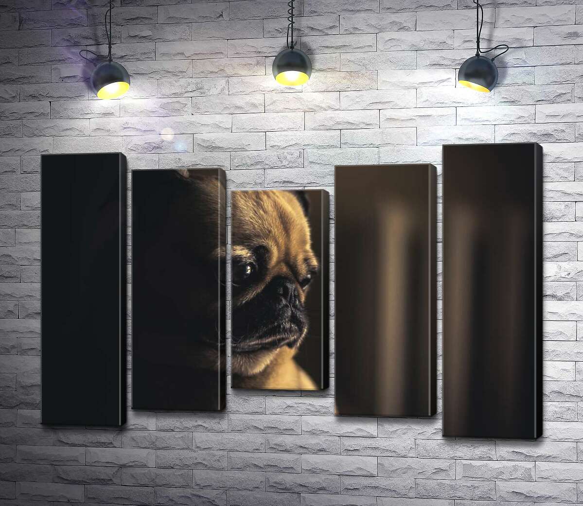 

Модульная картина ArtPoster Мопс смотрит вдаль 130x88 см Модуль №28