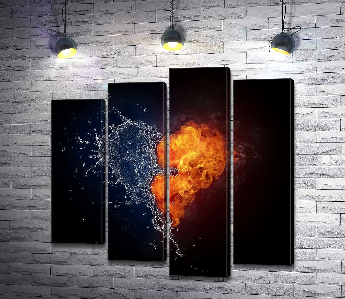 

Модульная картина ArtPoster Непобедимая любовь: сердце из огня и воды 80x79 см Модуль №21