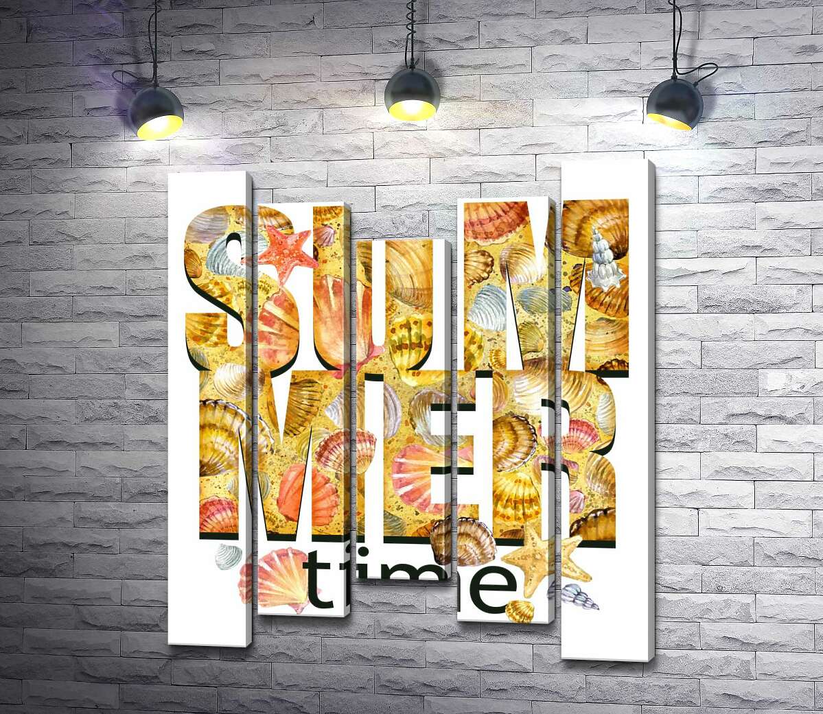

Модульная картина ArtPoster Надпись "summertime" усыпана морскими ракушками 130x156 см Модуль №28