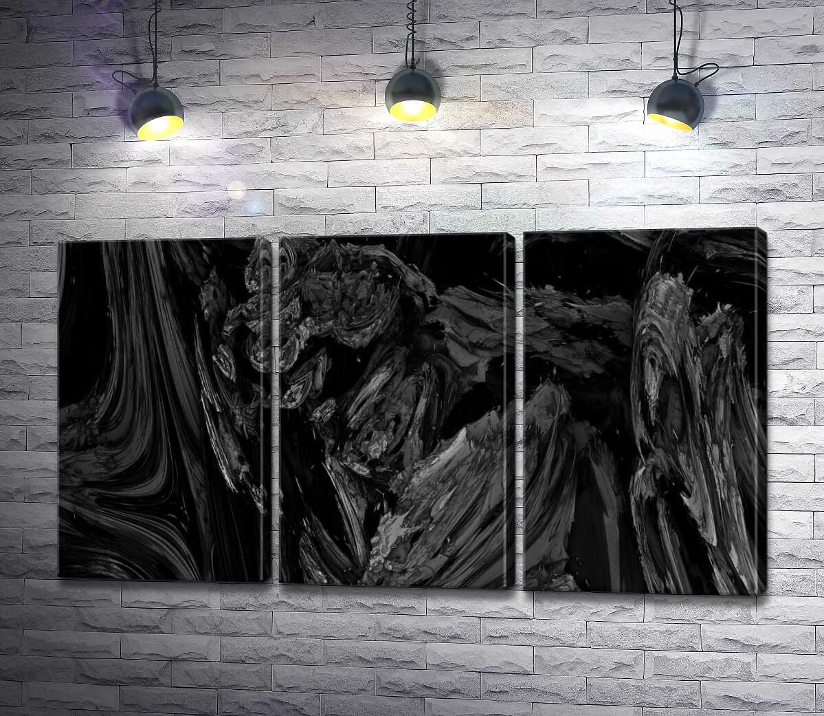 

Модульная картина ArtPoster Мраморный узор черно-белой абстракции 102x56 см Модуль №11