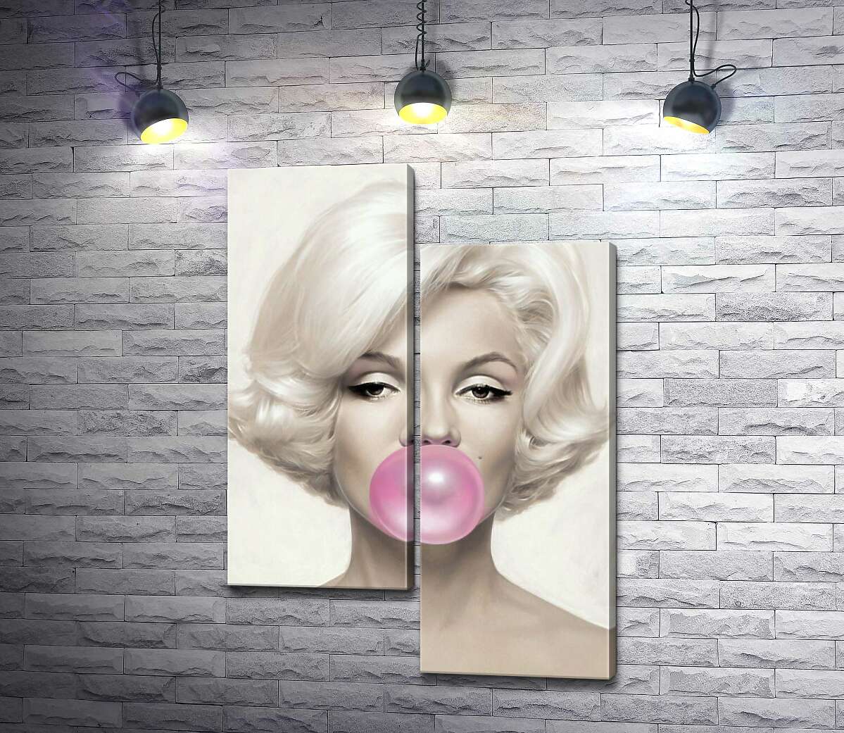 

Модульная картина ArtPoster Мэрилин Монро (Marilyn Monroe) надувает розовую жвачку 130x187 см Модуль №5