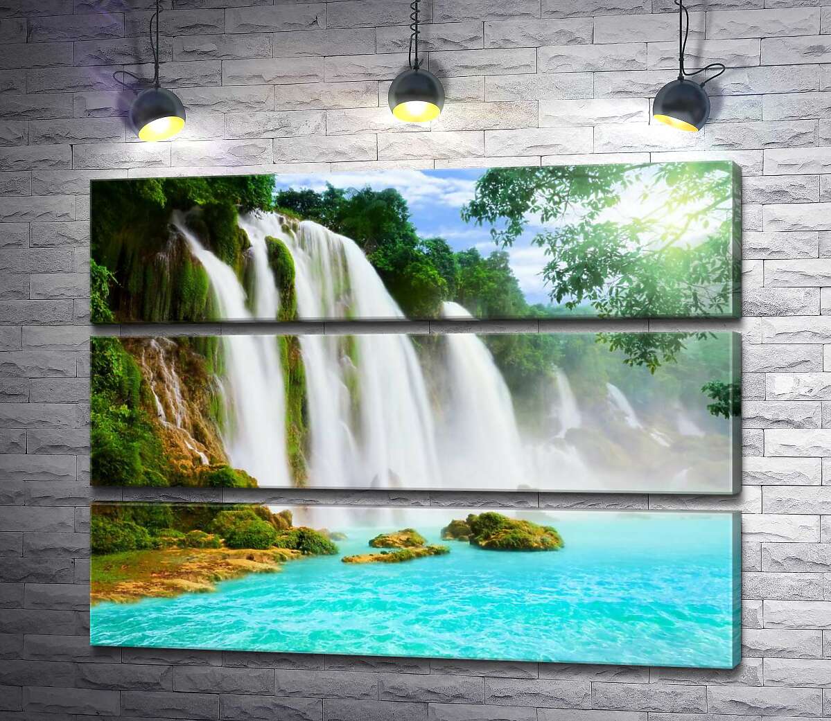 

Модульная картина ArtPoster Небесно-голубые воды поглощают силу бурных водопадов 80x60 см Модуль №13