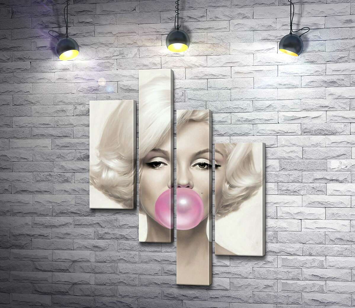 

Модульная картина ArtPoster Мэрилин Монро (Marilyn Monroe) надувает розовую жвачку 130x187 см Модуль №20